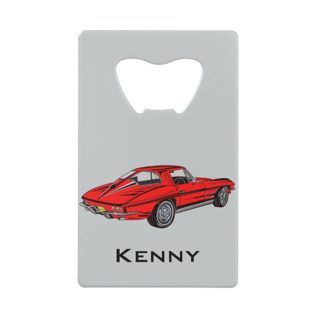 Classic Red Corvette Design Bottle Opener (Front)