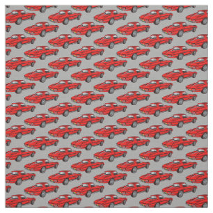 Classic Red Corvette Design Fabric