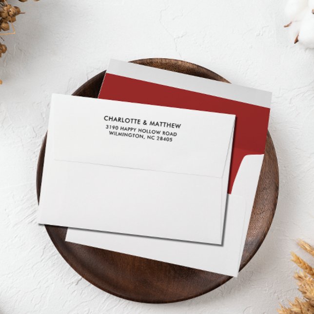 Classic Red Elegant return address family name Envelope (Creator Uploaded)
