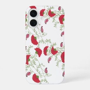 Classic Red Floral & Paisley Pattern iPhone Case