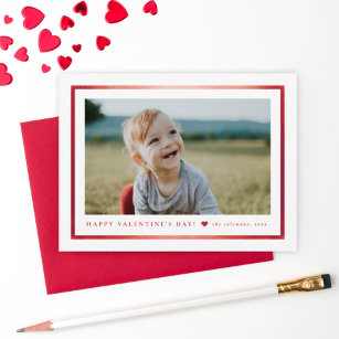Classic Red Frame Photo Valentine's Day Card