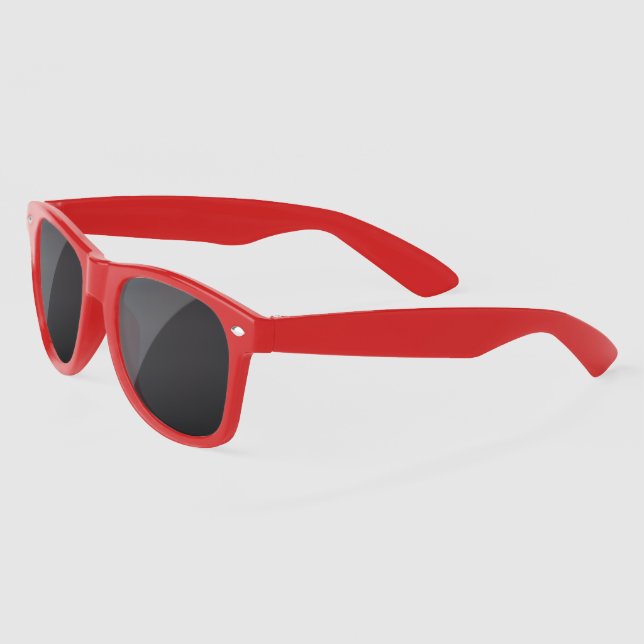Classic Red Frame Sunglasses Stylish Everyday Wear (Left)