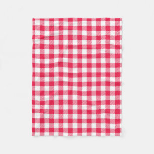 Classic Red Gingham Country Pattern Fleece Blanket