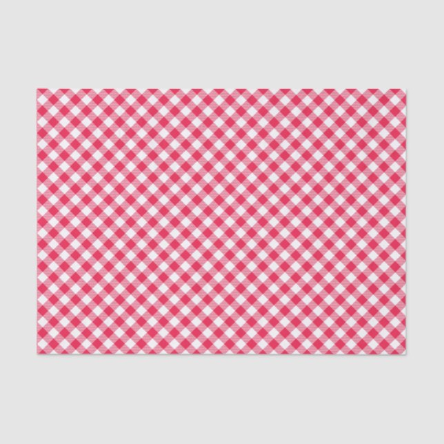 Classic Red Gingham Country Pattern Tissue Paper (Front)