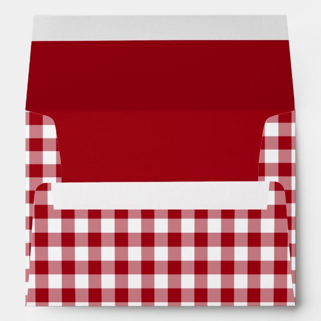 Classic Red Gingham Plaid  Envelope (Back (Bottom))