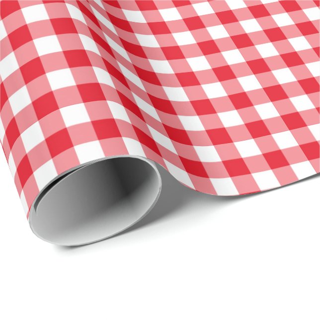 Classic Red Gingham Wrapping Paper (Roll Corner)