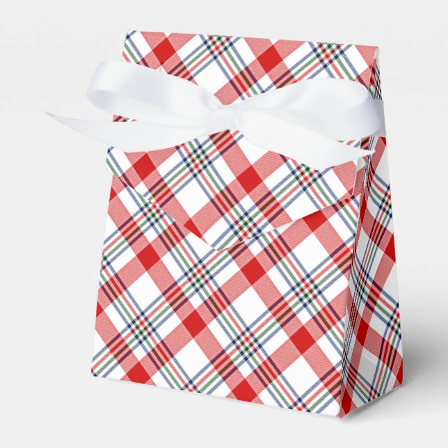 Classic Red Green Blue White Plaid Pattern Favour Box (Front Side)