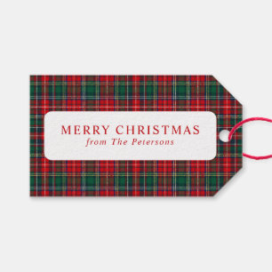 Classic Red & Green Plaid Christmas Gift Tags