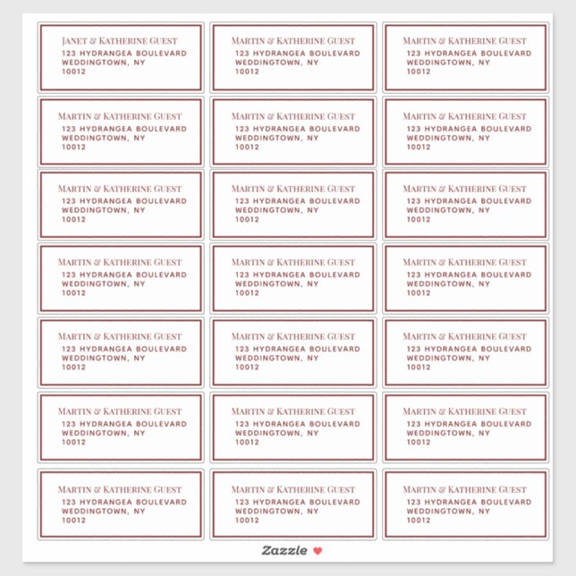 Classic Red Guest Mailing Labels 21 Per Sheet (Sheet)