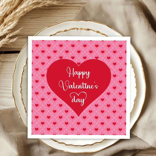 Classic Red Hearts Love Valentine Napkins (Classic Red Hearts Love Valentine Napkins)