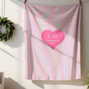 Classic Red Hearts Personalized Valentine Gift  Sherpa Blanket