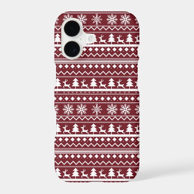 Classic Red Holiday Christmas Sweater Pattern (Back)