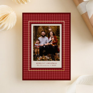 Classic Red Houndstooth Christmas Photo