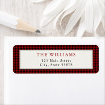 Classic Red Houndstooth Return Address