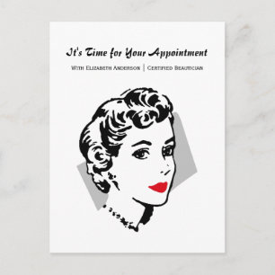 Classic Red Lips Woman Salon Appointment Reminder Postcard