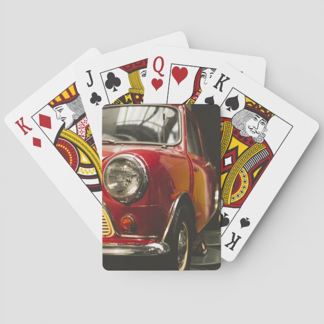 Classic Red Mini Car Playing Cards (Back)