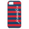 Classic Red Navy Striped Monogram