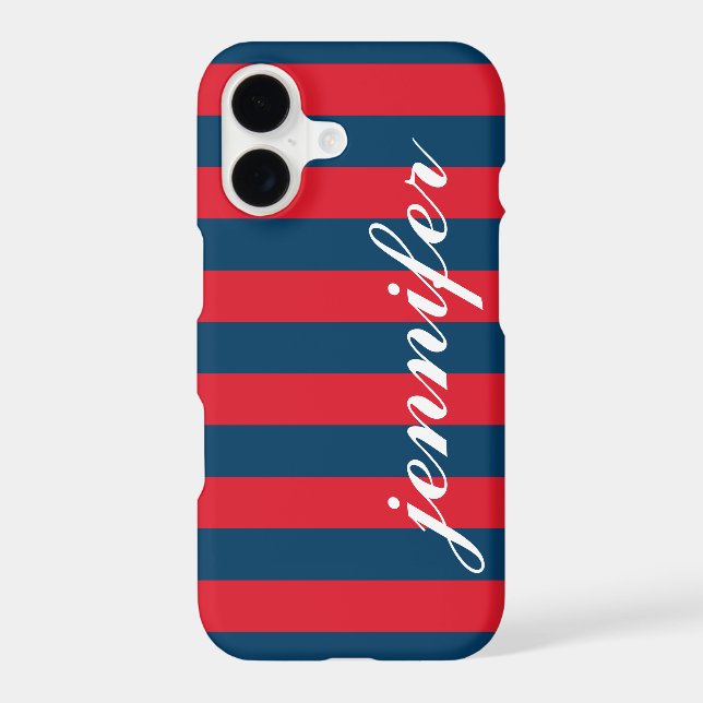 Classic Red Navy Striped Monogram (Back)