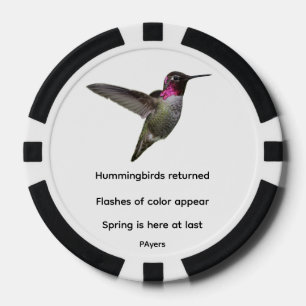 Classic Red Neck Hummingbird Image Casino Poker Chips