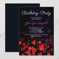 Classic Red Old School Birthday Party Invite