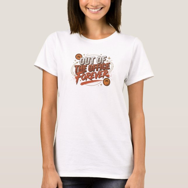 Classic Red OUT OF OFFICE Original Design T-Shirt (Front)