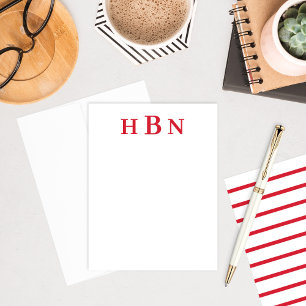 Classic Red Personalised Monogram Initials Card