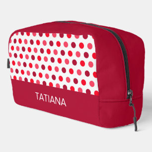 Classic Red Pink Polka Dots Pattern Dopp Kit