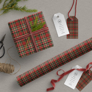 Classic Red Plaid Christmas Vintage Holiday Gift Wrapping Paper