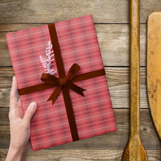 Classic Red Plaid Christmas Wrapping Paper  (Red Plaid Gift Wrap)