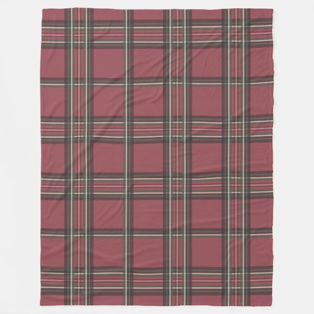 Classic Red Plaid Fleece Blanket (Front)