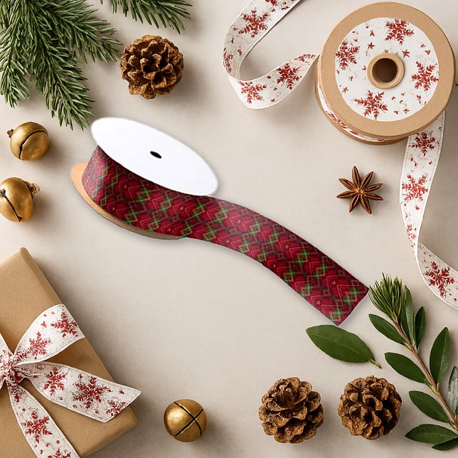 Classic Red Plaid Holiday Gift  Satin Ribbon (Creator Uploaded)