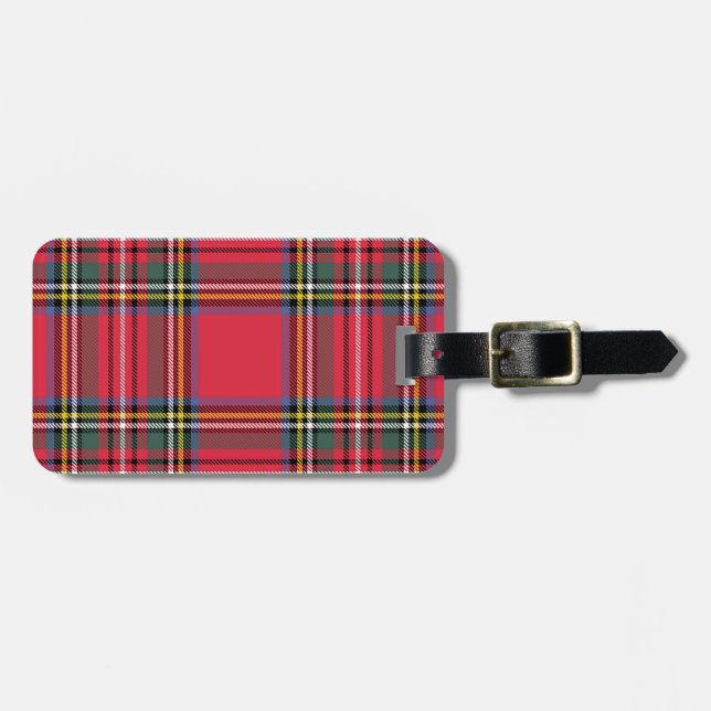 Classic Red Plaid Luggage Tag (Front Horizontal)