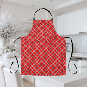 Classic Red Plaid Pattern Farmhouse Style Kitchen Apron