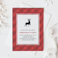 Classic Red Plaid with Deer Holiday Party
