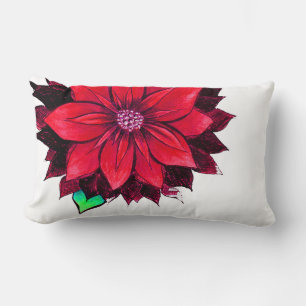 CLASSIC RED POINSETTIA Design Lumbar Cushion