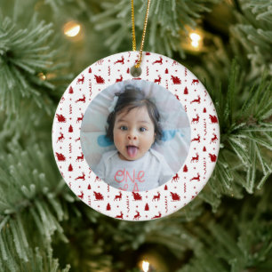 Classic Red Reindeer Christmas Tree Ornamen Ceramic Tree Decoration