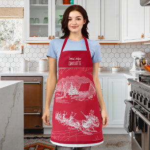 Classic Red Santa Claus Christmas Apron