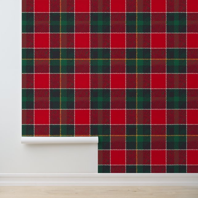 Classic Red Scottish Plaid Wallpaper (Application)