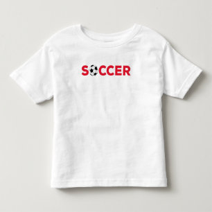 Classic Red Soccer Typography Bold Sports Fan Grap Toddler T-Shirt