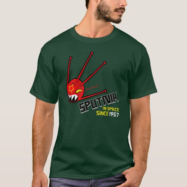 classic red sputnik dark t-shirt  (Front)
