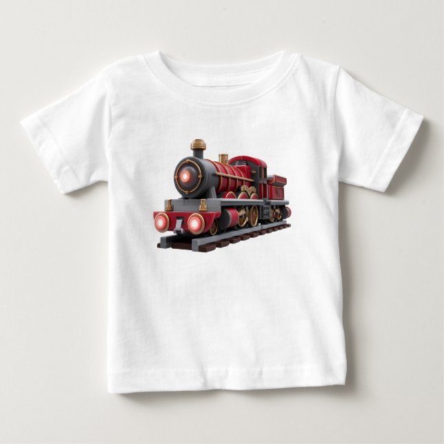 Classic Red Steam Train – Adventure Kids T-Shirt  (Front)