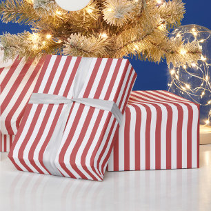 Classic Red Stripes Christmas Wrapping Paper