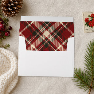Classic Red Tartan Plaid Christmas Envelope