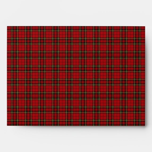 Classic Red Tartan Plaid Envelope (Front)