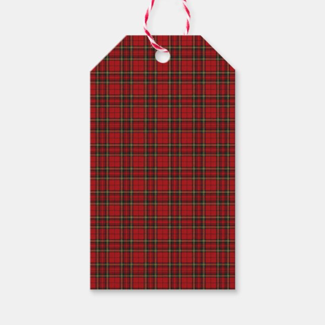 Classic Red Tartan Plaid Gift Tags (Front)