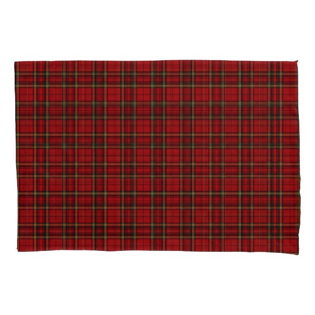 Classic Red Tartan Plaid Pillowcase (Front)