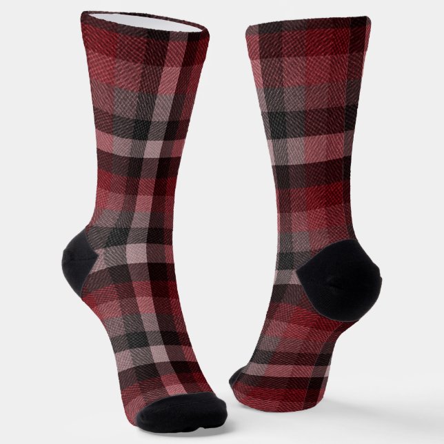 Classic red Tartan Plaid.  Socks (Angled)