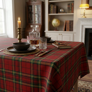 Classic Red Tartan Plaid Tablecloth