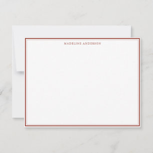Classic Red Thick and Thin Border Name Card