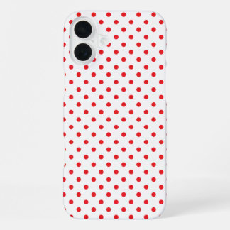 Classic Red Tiny Polka Dot Pattern iPhone 16 Plus Case